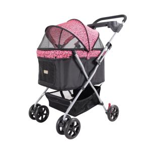 poussette pour chien rose