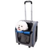 Trolley et Sac à dos Liso Backpack pour Chien et Chat Gris et Bleu - Ibiyaya