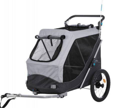 Trixie remorque vélo pliable pour chien gris 90x63x95 cm