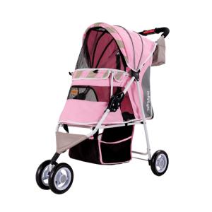 poussette pour chien rose