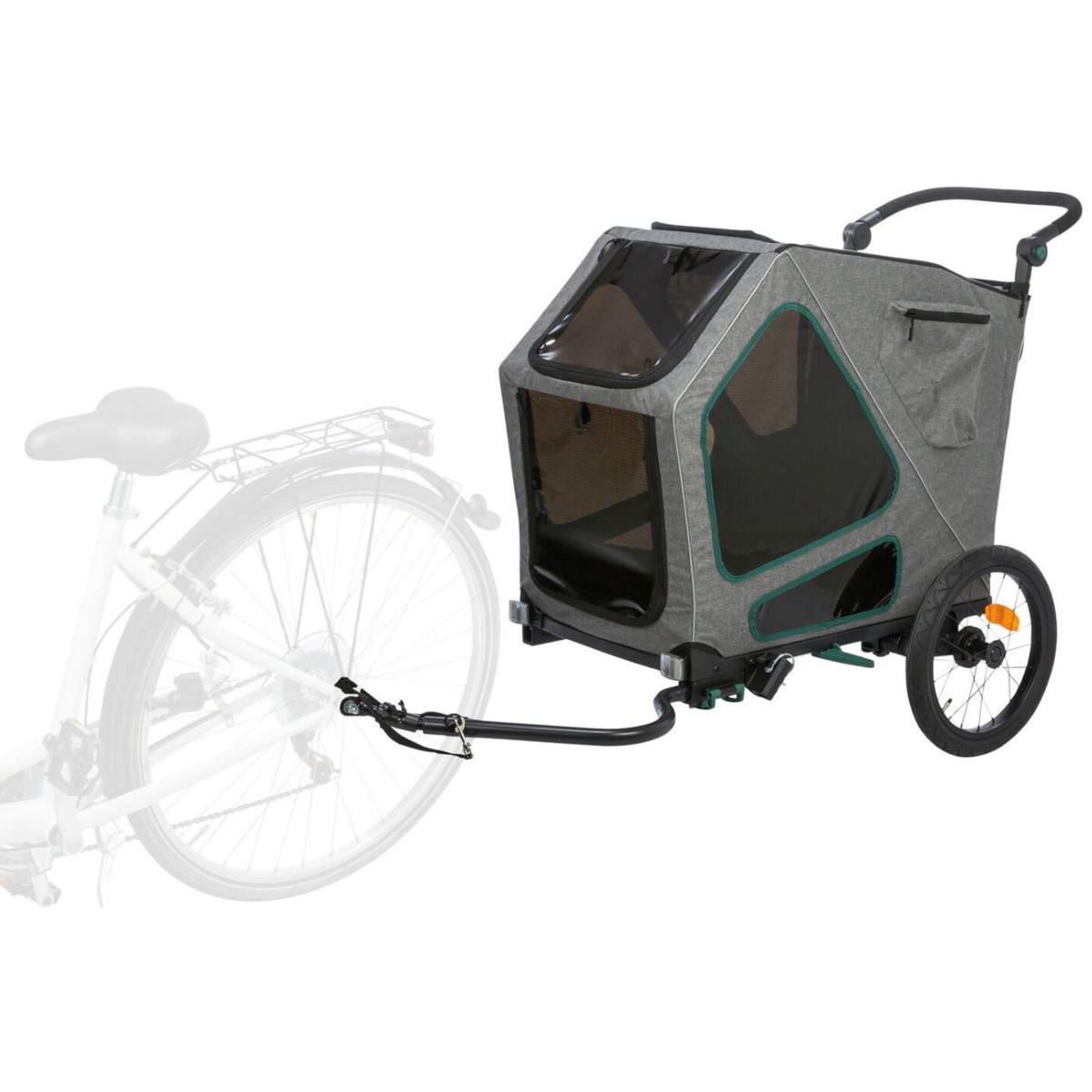 Remorque vélo chien - 20 kg - Réflecteurs - Bâche