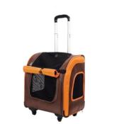 Trolley et Sac à dos Liso Backpack pour Chien et Chat Brun et Orange - Ibiyaya